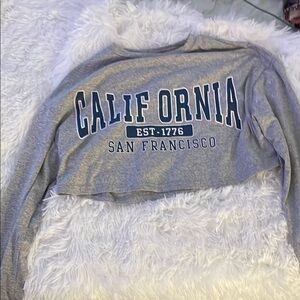 Gray California San Francisco Cropped Sweatshirt